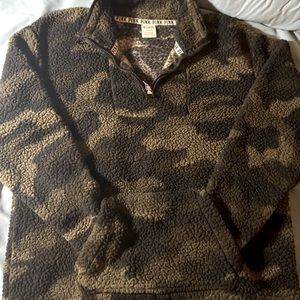 Pink Green Camo sweater.